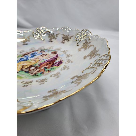 Vintage Three Fates Goddesses Pedestal Bowl/Plate - Picture 9 of 10